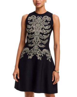 Lace Rib Cage Jacquard Mini Dress