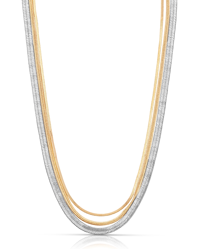 Ettika Mixed Metal Strands Necklace, 14