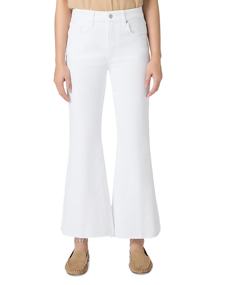 Paige Marlow Skimmer Petite High Rise Flare Jean in Crisp White