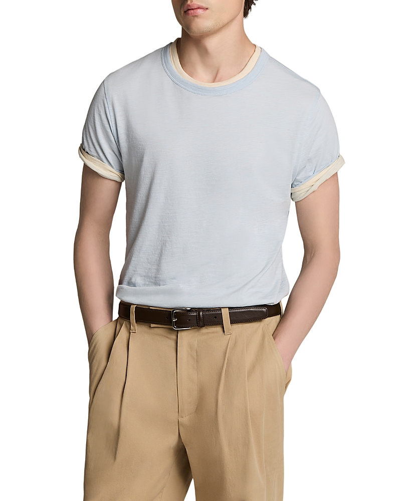 Vince Fine Slub Double Layer Short Sleeve Crewneck Tee