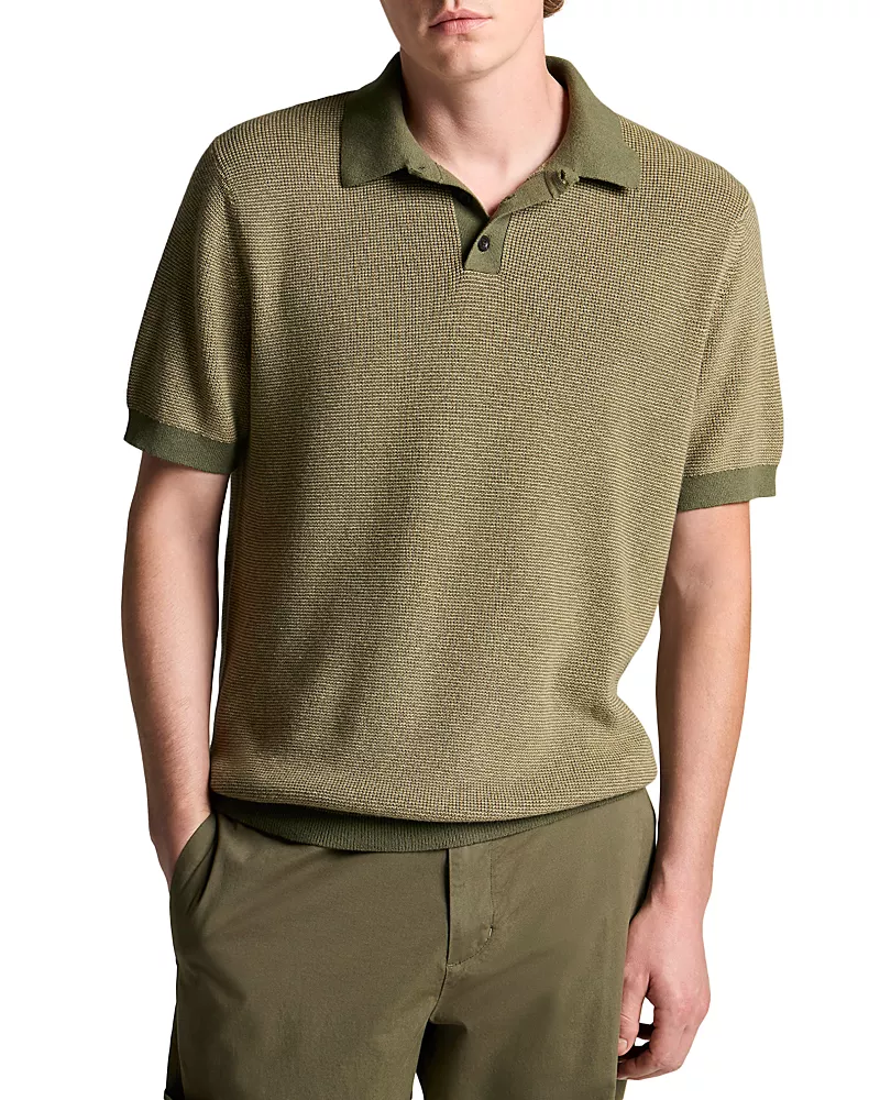 Vince Color Blocked Feed Stripe Short Sleeve Polo