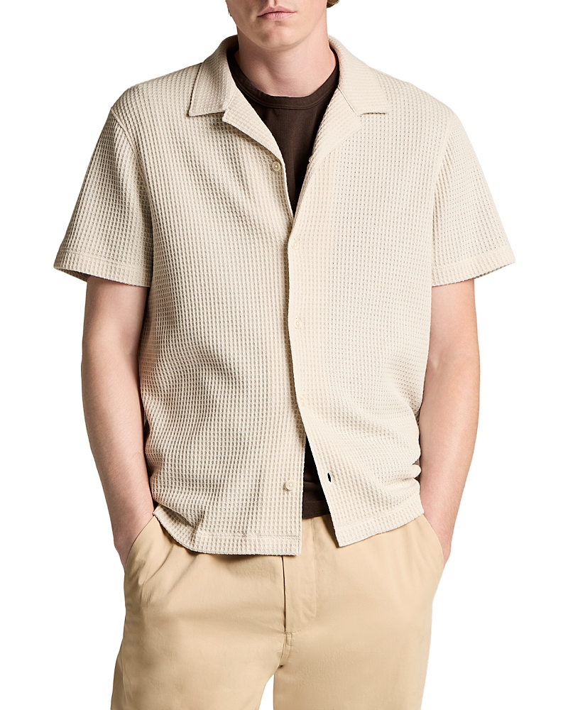 Vince Macro Waffle Short Sleeve Button Down Shirt