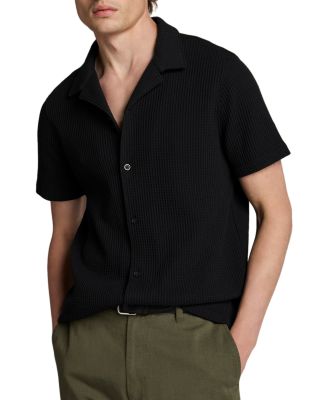 Vince Macro Waffle Short Sleeve Button Down Shirt