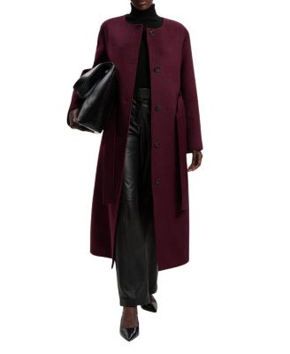 Wool Single Breasted Belted Maxi Coat