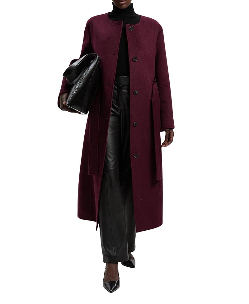 Karen Millen Wool Single Breasted Belted Maxi Coat