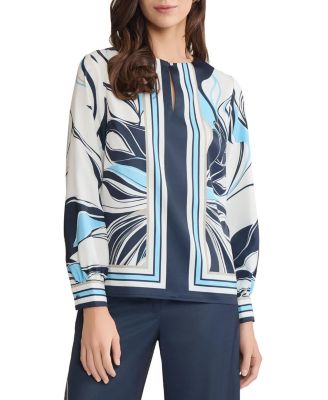  Floral Abstract Crepe de Chine Blouse