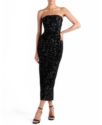 slim fit dress slacks Sequin Bow Tube Midi Dress M