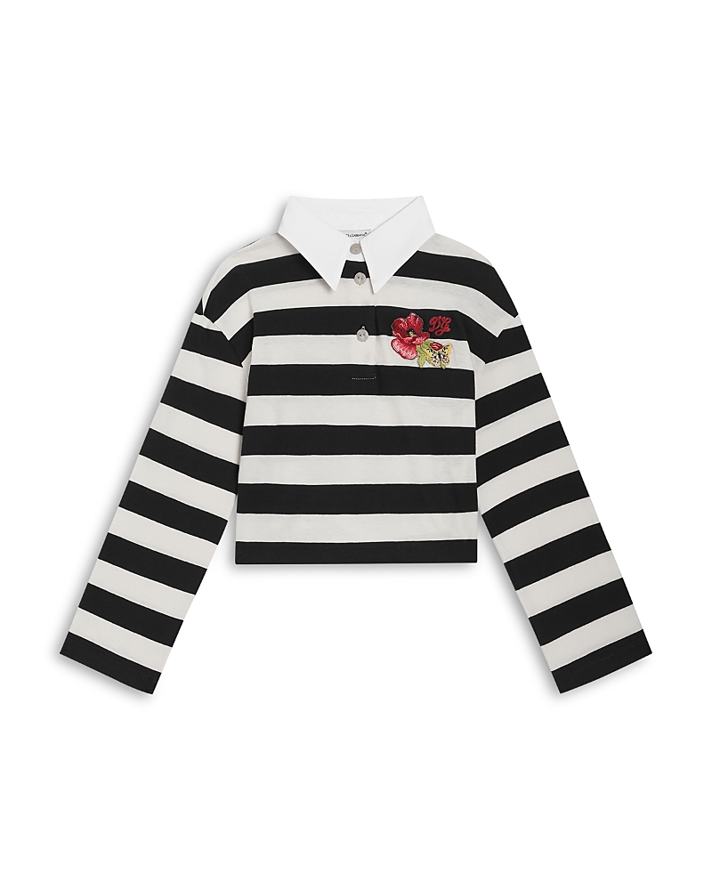 Dolce & Gabbana Girls' Long Sleeve Polo Shirt - Little Kid, Big Kid