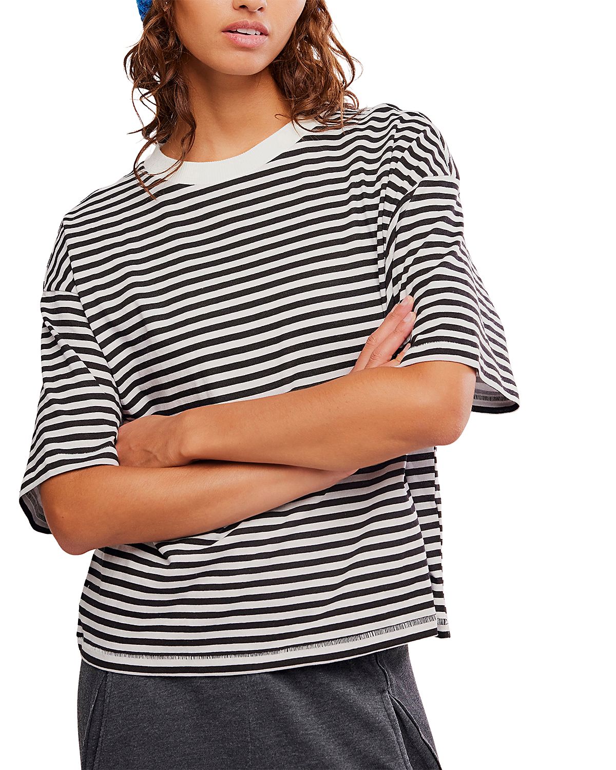Free People Stripe Tackle Tee