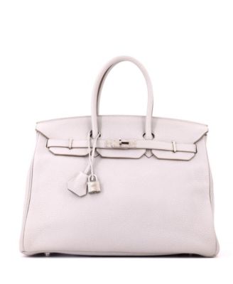 Birkin 35 Handbag Grey Togo with Palladium Hardware