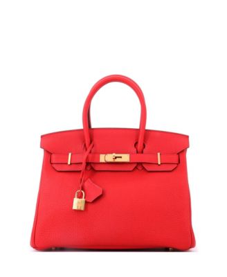 Birkin 30 Handbag Red Togo with Gold Hardware