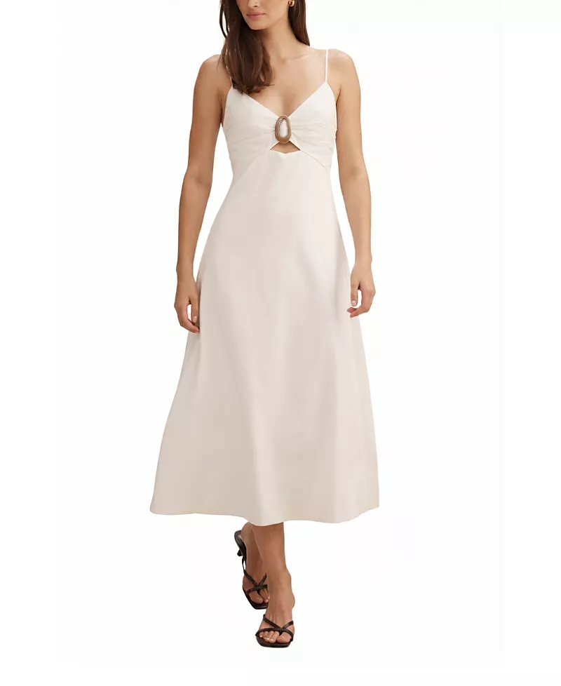 Ever New Women's Alice Gathered Hardware Midi Dress