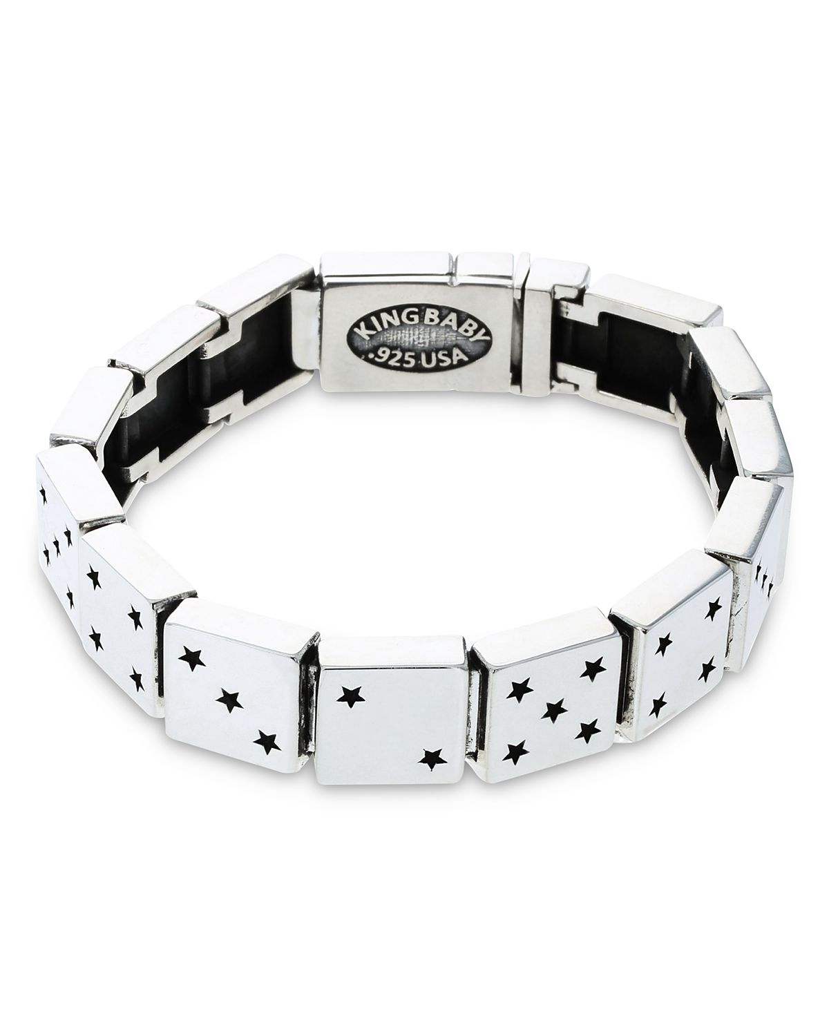 King Baby Studio Sterling Silver High Roller Club Dice Motif Link Bracelet