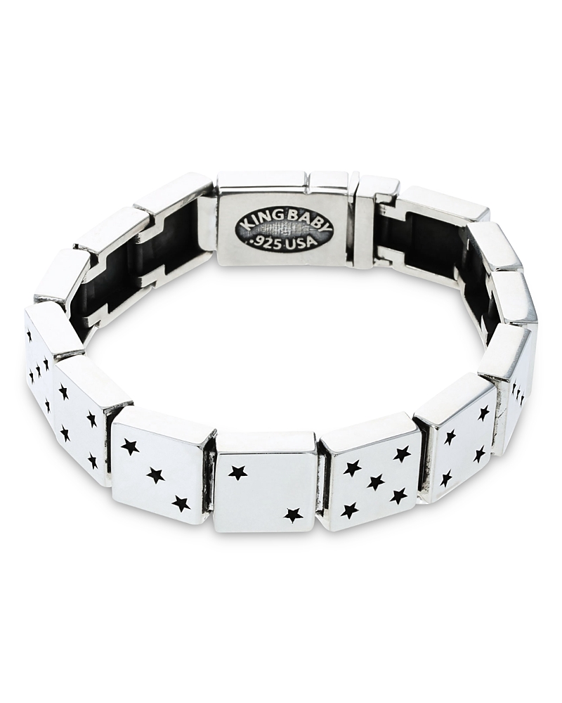 King Baby Studio Sterling Silver High Roller Club Dice Motif Link Bracelet