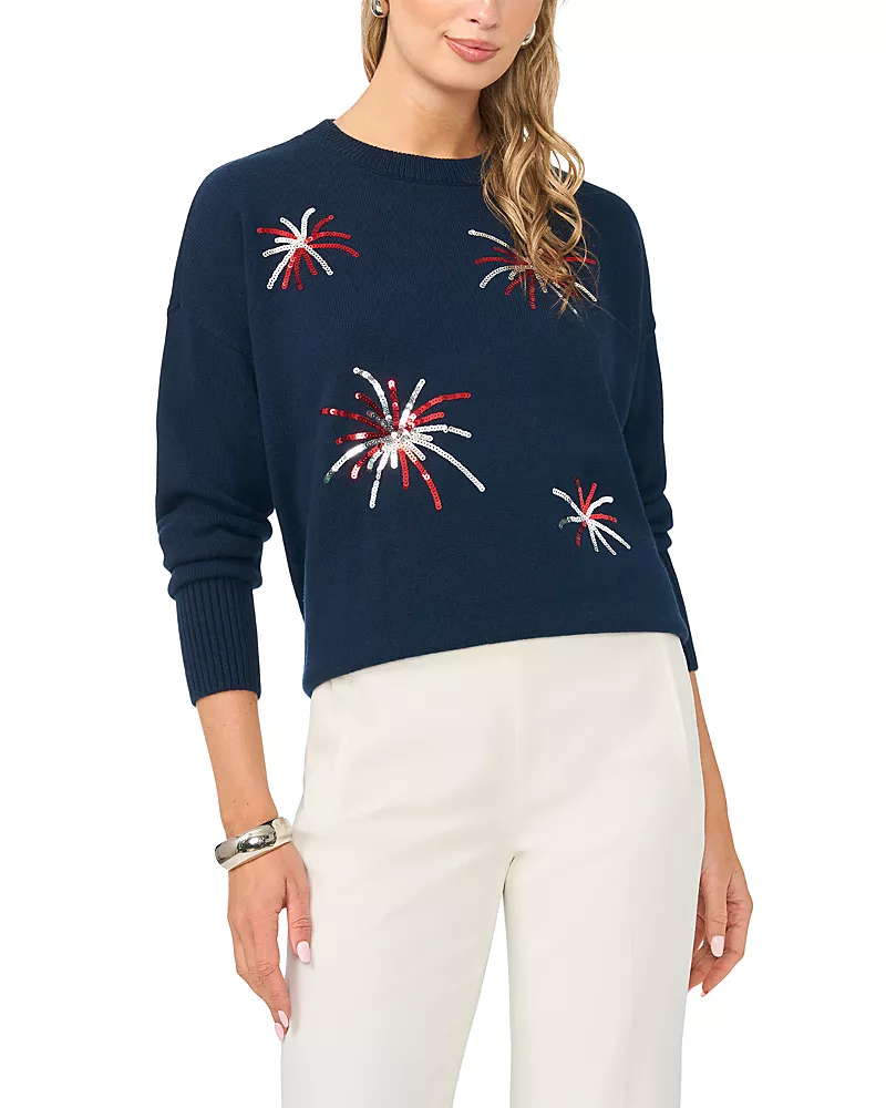 Vince Camuto Firework Crewneck Sweater