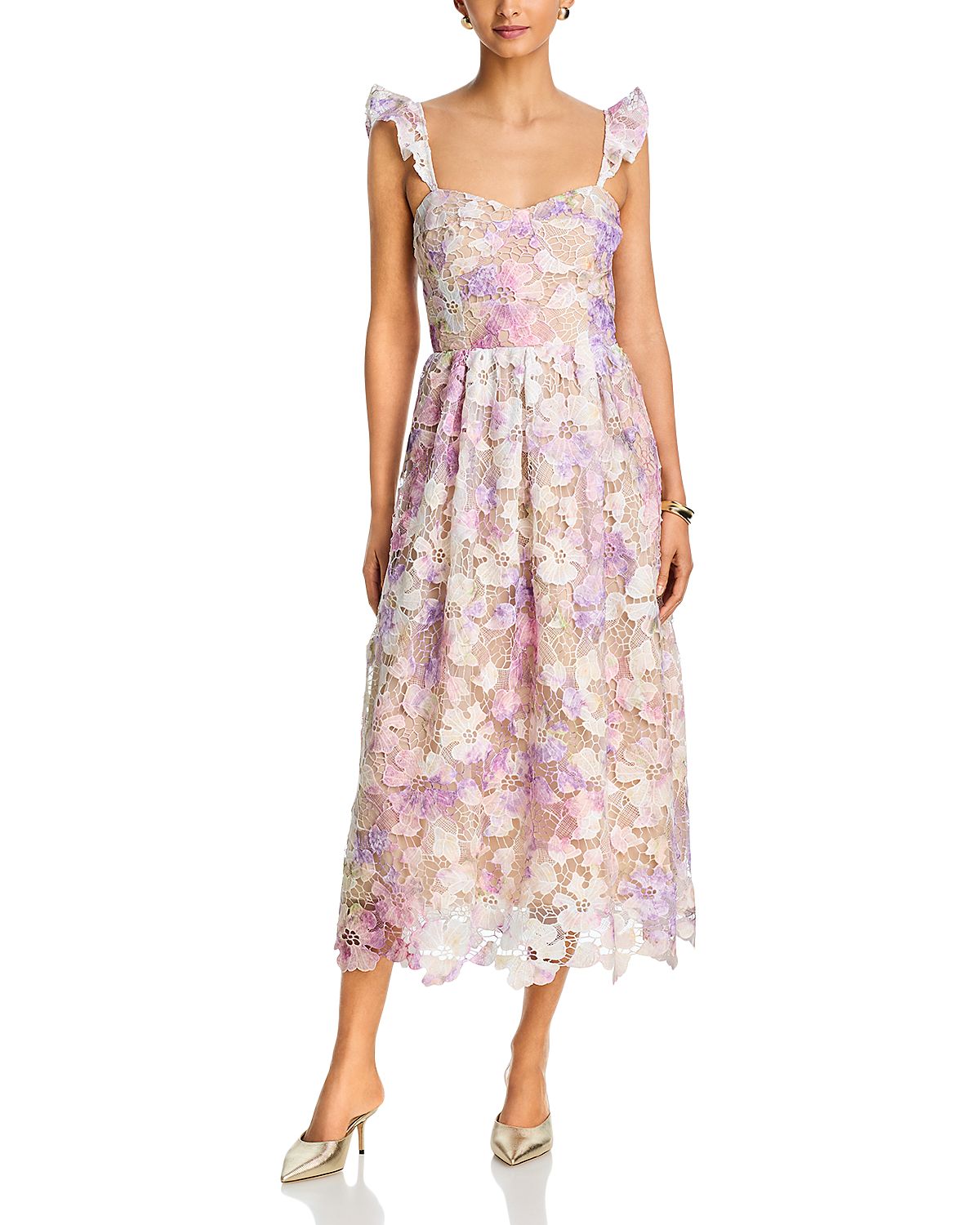 Aqua Lace Midi Dress - Exclusive