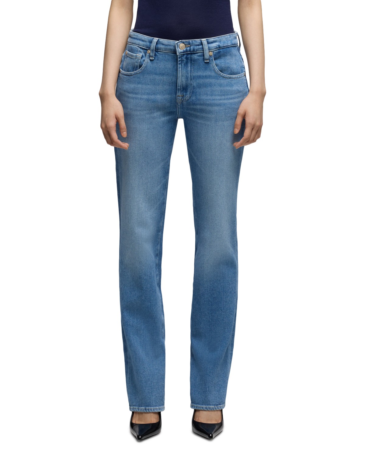 The Slim High Rise Jeans in Bluehaven