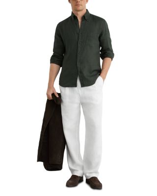 Queens Long Sleeve Button Down Linen Shirt