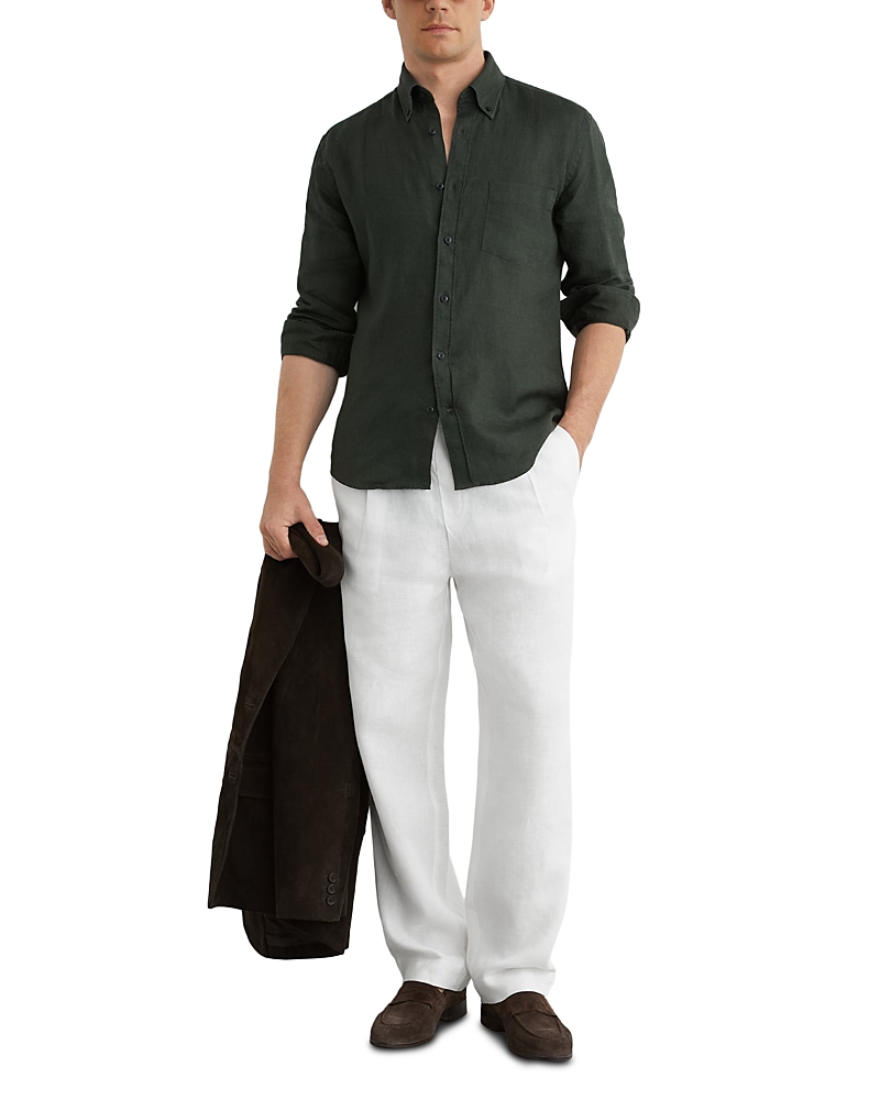 Reiss Queens Long Sleeve Button Down Linen Shirt