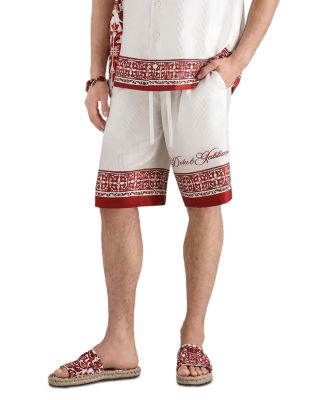 Floral Pattern Logo Drawstring Shorts