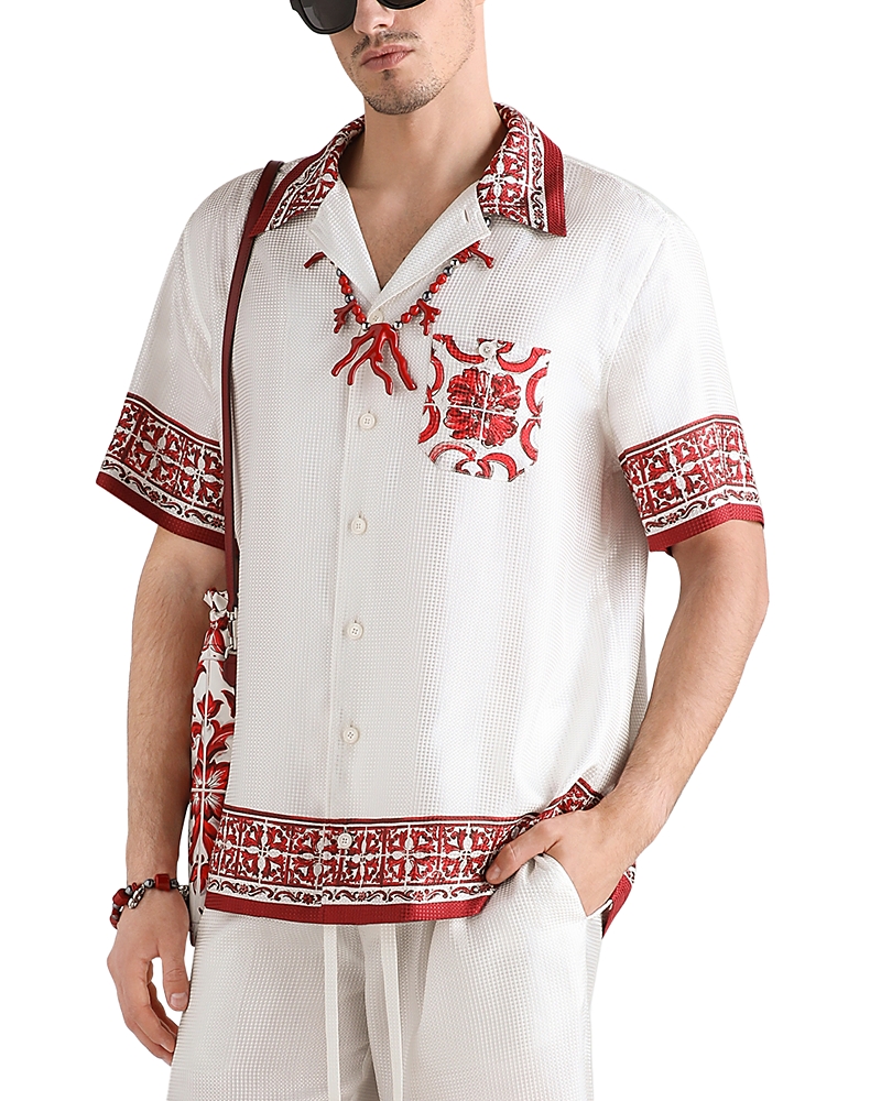 Dolce & Gabbana Floral Pattern Logo Shirt