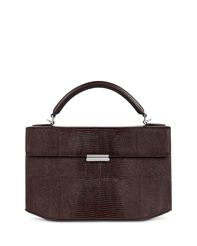 Toteme Lizard Embossed Leather Top Handle Bag
