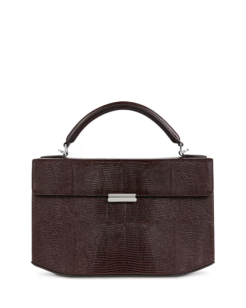Toteme Lizard Embossed Leather Top Handle Bag