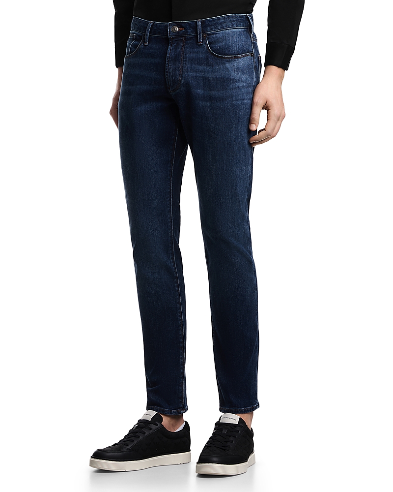 Emporio Armani Essential J06 Slim Fit Stretch Cotton Denim Jeans in Dark Blue Denim
