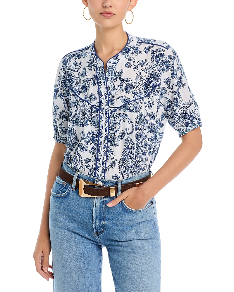Johnny Was Jaden Western Shirred Yoke Blouse