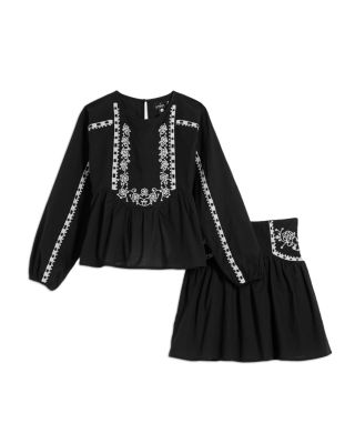Girls' Embroidered Long Sleeved Top & Mini Skirt, Big Kid - Exclusive