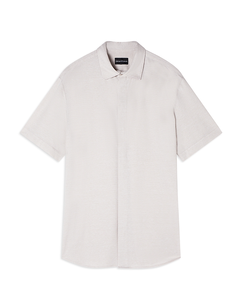 Emporio Armani Techno Seersucker Short Sleeve Shirt