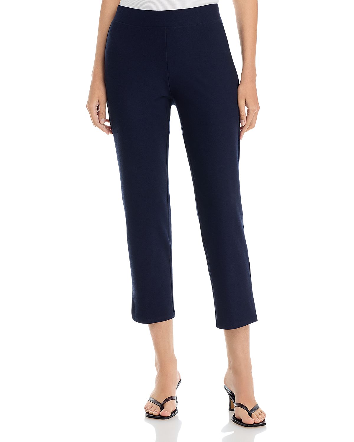 Eileen Fisher Stretch Crepe High Rise Slim Cropped Pants