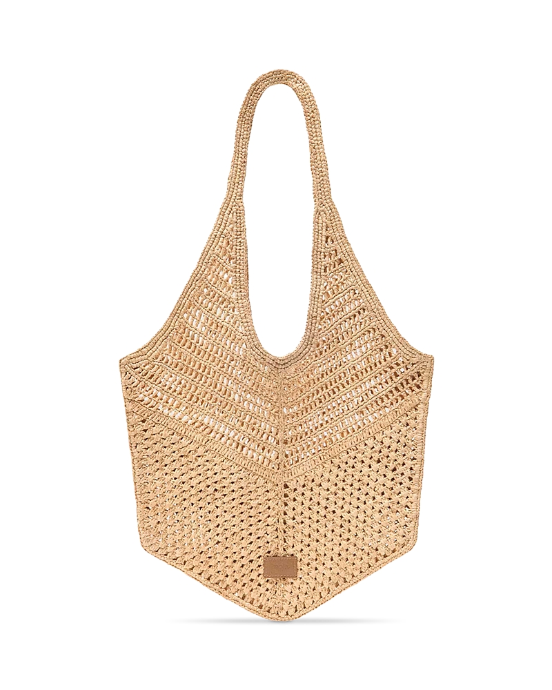 Maje Stephan Crochet Raffia Tote Bag