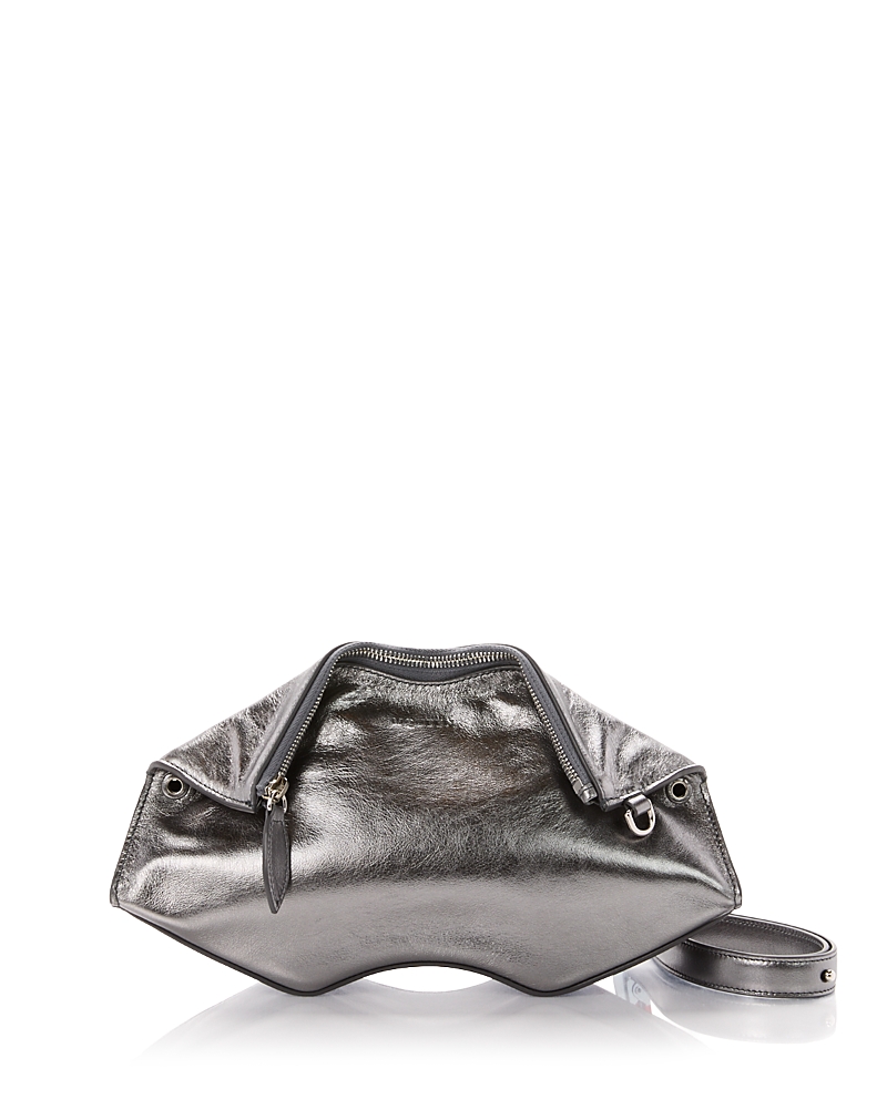 McQueen Manta Metallic Leather Shoulder Bag