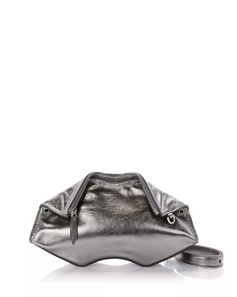 McQueen Manta Metallic Leather Shoulder Bag