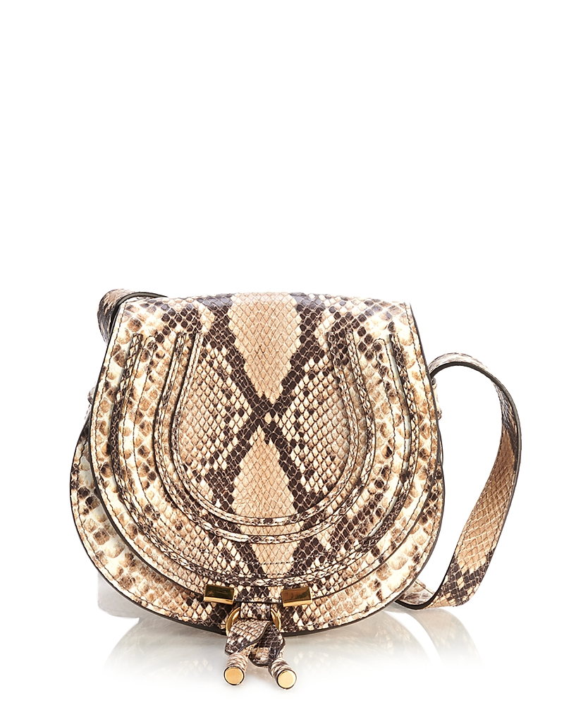 Chloe Marcie Small Embossed Leather Saddle Bag