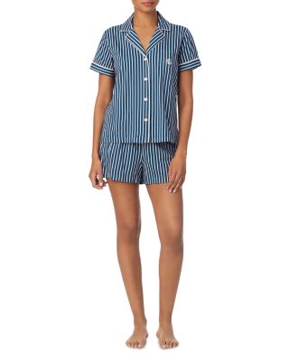 Lauren Ralph Lauren Short Sleeve Classic Knits Notch Collar Boxer Pajama Set