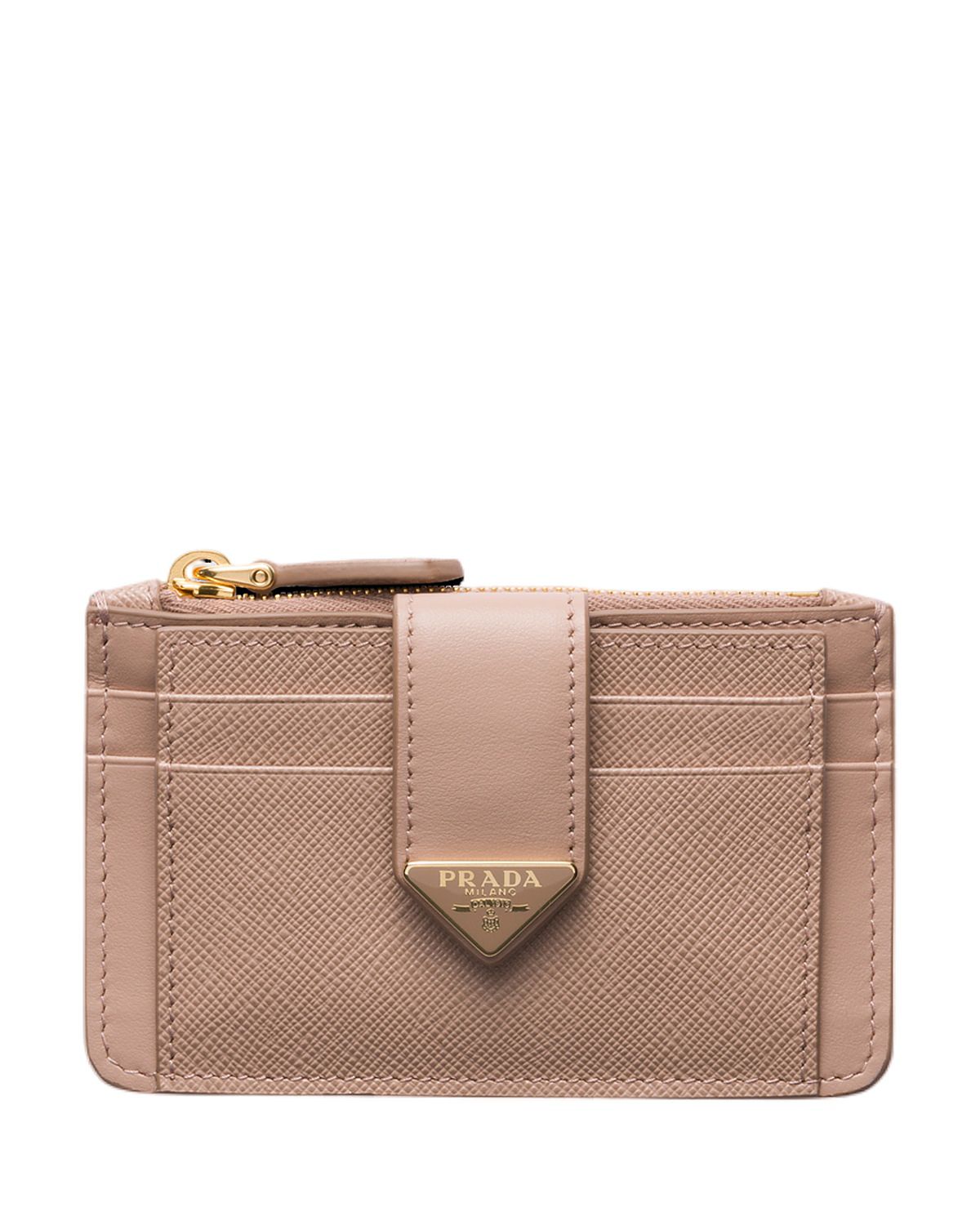 Prada Saffiano And Smooth Leather Card Holder