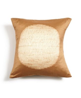 Shunya Handcrafted Shibori Print Mulberry Silk Pillow with Insert, 20" x 20"