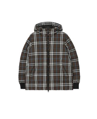 Check Hooded Puffer Jacket