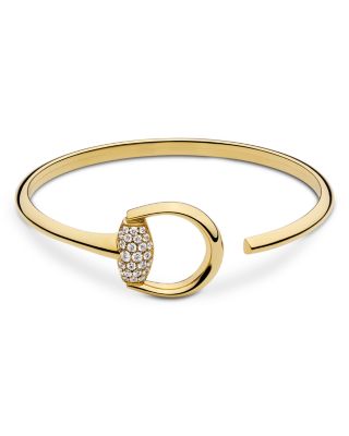 18K Yellow Gold Horsebit Diamond Open Ring, 0.57 tcw