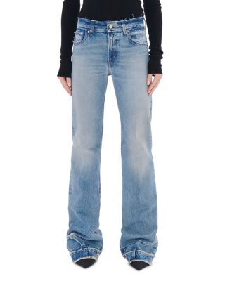 Floral Cut Mid Rise Jeans in Pollock
