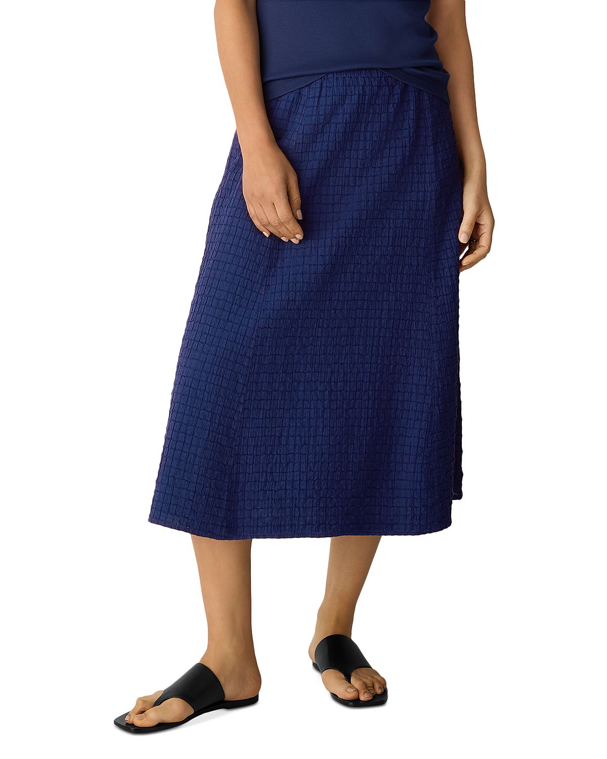 Eileen Fisher Cotton Voilie Box Midi Skirt