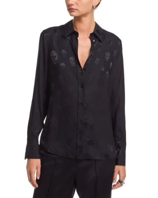 Skull Print Fluid Shirt