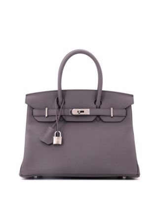 Birkin 30 Handbag Grey Togo with Palladium Hardware