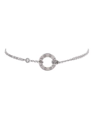  2 Diamonds Love Bracelet 18K White Gold with Diamonds
