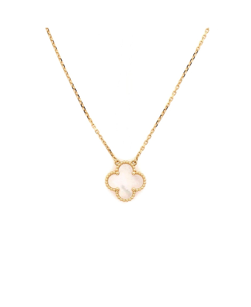 Pre-Owned Van Cleef & Arpels Vintage Alhambra Pendant Necklace 18K Gold and Mother of Pearl, 16.5