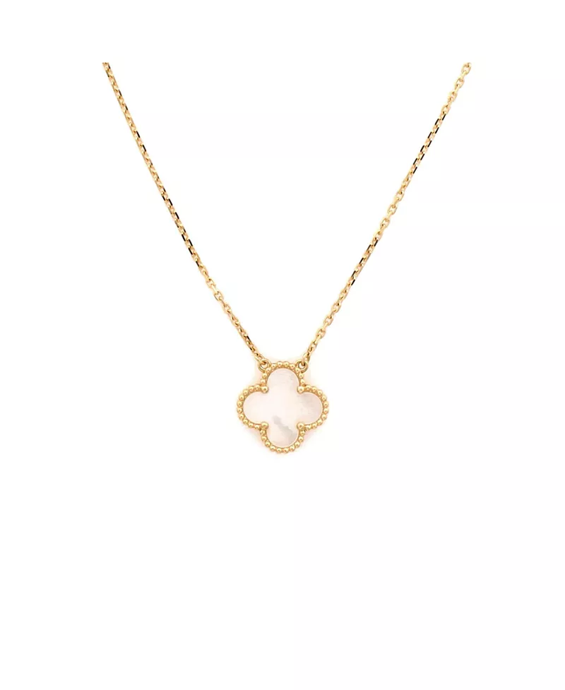 Pre-Owned Van Cleef & Arpels Vintage Alhambra Pendant Necklace 18K Gold and Mother of Pearl, 16.5