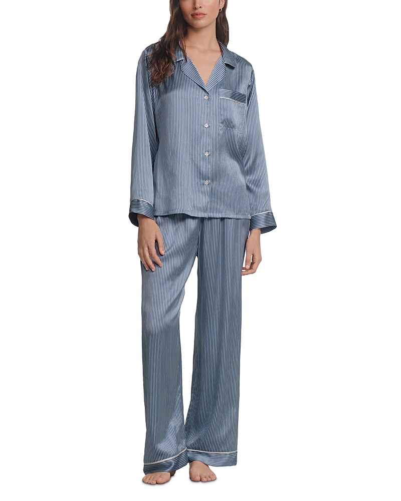 Eberjey Inez Printed Washable Silk Long Pajama Set