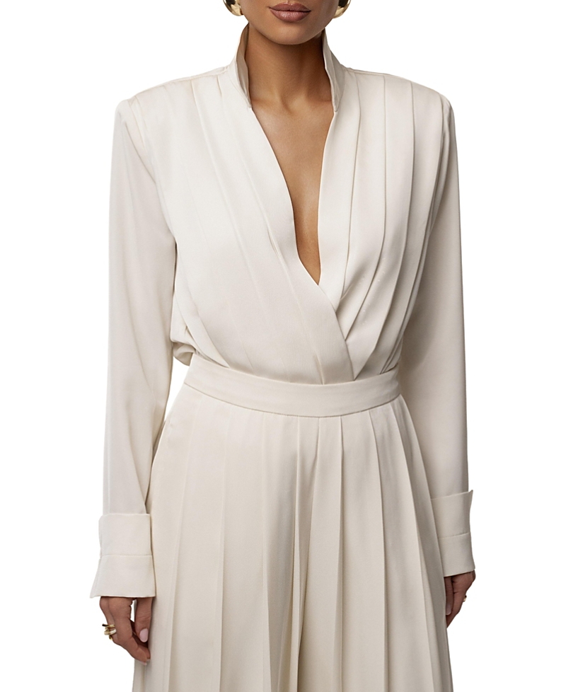 Jluxlabel Visionary Pleated Bodysuit In White